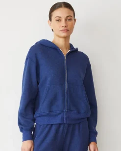 MONROW Teddy Fleece Relaxed Zip Up Hoody TRUENAVY Shop